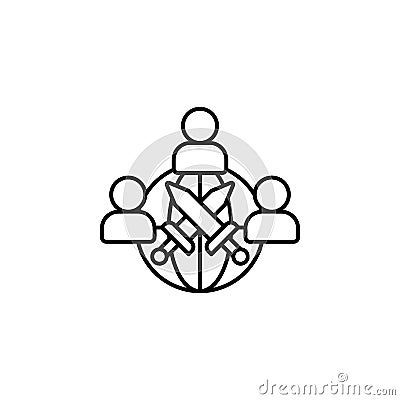 online, wars, players, game icon. Simple thin line, outline vector of esport icons for UI and UX, website or mobile application Stock Photo