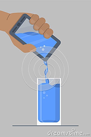 Online water delivery service and order concept. Mobile water delievery app. Stock flat vector illustration. Vector Illustration