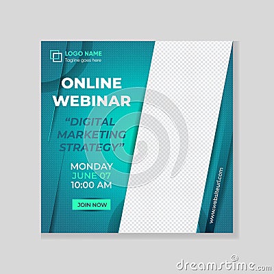 Online Webinar digital marketing social media template Premium Vector Illustration