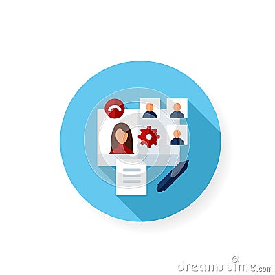 Online workflow flat icon. Vector Illustration