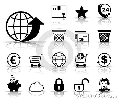 Onlineshop & Shop - Iconset - Icons Stock Photo