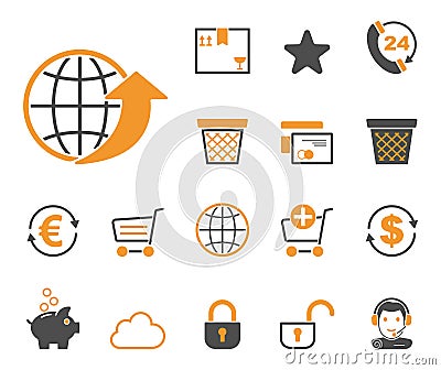 Onlineshop & Shop - Iconset - Icons Stock Photo