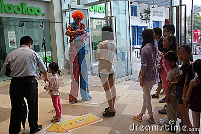 Onlookers clown in SHENZHEN Editorial Stock Photo