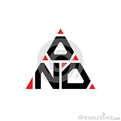 ONN triangle letter logo design with triangle shape. ONN triangle logo design monogram. ONN triangle vector logo template with red Vector Illustration