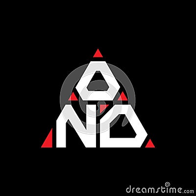 ONO triangle letter logo design with triangle shape. ONO triangle logo design monogram. ONO triangle vector logo template with red Vector Illustration