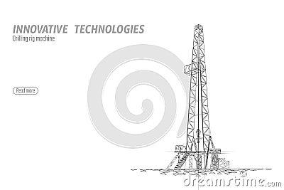 Onshore Oil Gas Drilling Rig. Raw material economy finance business concept. Petroleum industrial well machine ecology Vector Illustration