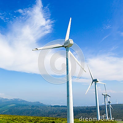 Onshore wind farm - renewable energy Stock Photo