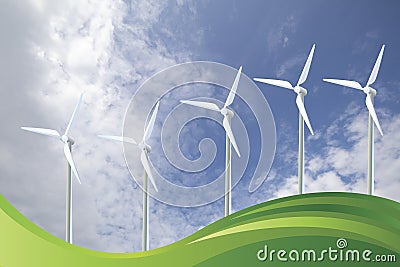 Onshore wind turbines Stock Photo