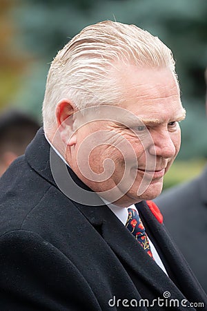 Ontario Premier Doug Ford at Remembrance Day Ceremony Editorial Stock Photo