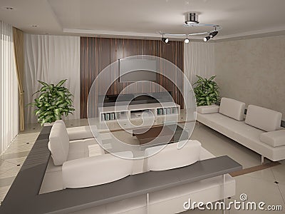 Ð¡ontemporary living room. Stock Photo
