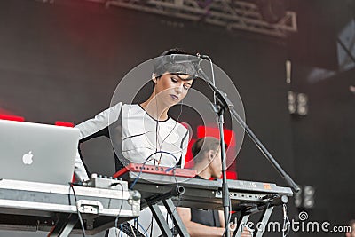 ONUKA electro band performs at Atlas Weekend festival. Kiev, Ukraine. Editorial Stock Photo