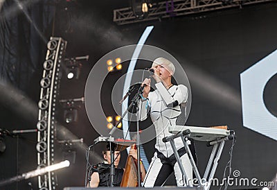 ONUKA electro band performs at Atlas Weekend festival. Kiev, Ukraine. Editorial Stock Photo