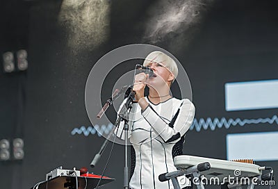 ONUKA electro band performs at Atlas Weekend festival. Kiev, Ukraine. Editorial Stock Photo