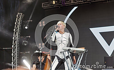 ONUKA electro band performs at Atlas Weekend festival. Kiev, Ukraine. Editorial Stock Photo