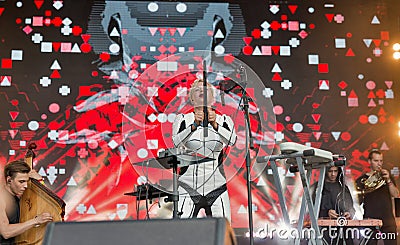 ONUKA electro band performs at Atlas Weekend festival. Kiev, Ukraine. Editorial Stock Photo