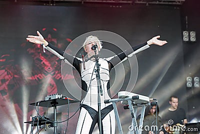 ONUKA electro band performs at Atlas Weekend festival. Kiev, Ukraine. Editorial Stock Photo