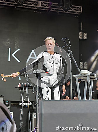 ONUKA electro band performs at Atlas Weekend festival. Kiev, Ukraine. Editorial Stock Photo