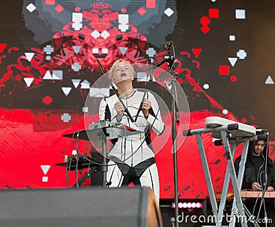 ONUKA electro band performs at Atlas Weekend festival. Kiev, Ukraine. Editorial Stock Photo