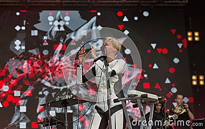 ONUKA electro band performs at Atlas Weekend festival. Kiev, Ukraine. Editorial Stock Photo