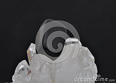 Onyx on rock crystal Stock Photo