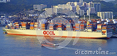 Oocl container cargo ship Editorial Stock Photo