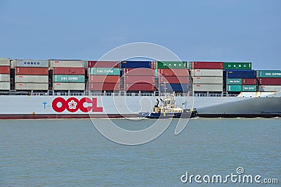 OOCL KOBE, Felixstowe Editorial Stock Photo