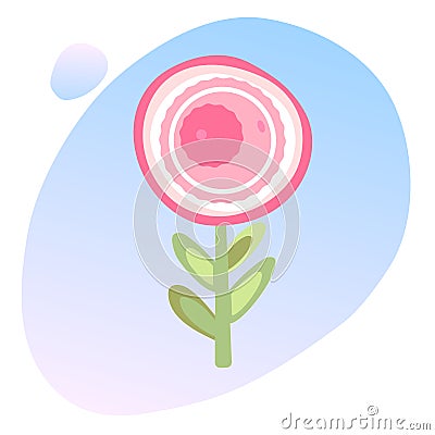 Oocyte is a decorative flower. The egg is the flower of life on gradient abstract background. Concept ovum donate Vector Illustration