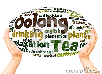 Oolong Tea word cloud hand sphere concept Stock Photo