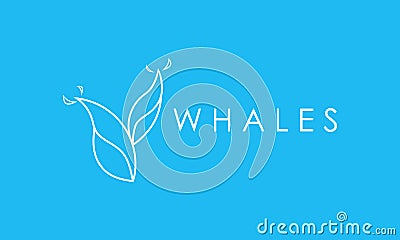 whales logo design, whales logo icon Vector Illustration