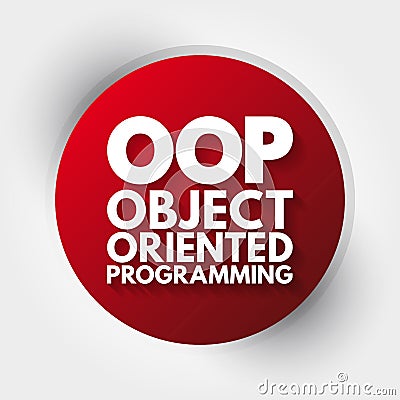 OOP - Object Oriented Programming acronym, technology concept background Stock Photo