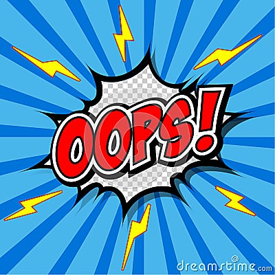 Oops! - Commic Speech Bubbel, Cartoon. Vector Illustration