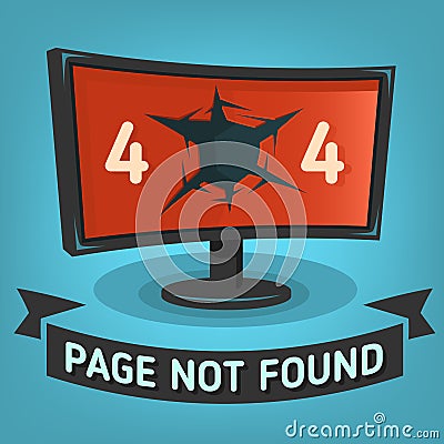 Oops, Error 404 Web Banner. Page Not Found. Vector Illustration