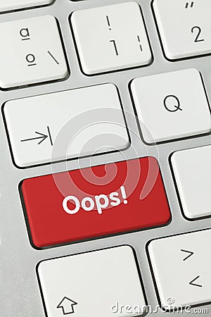 Oops! - Inscription on Red Keyboard Key Stock Photo