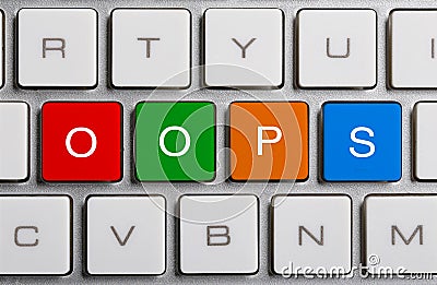 OOPS On Keyboard Stock Photo