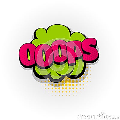 Oops ouch comic book text pop art Vector Illustration