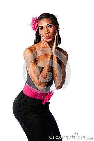 Oops pinup girl Stock Photo