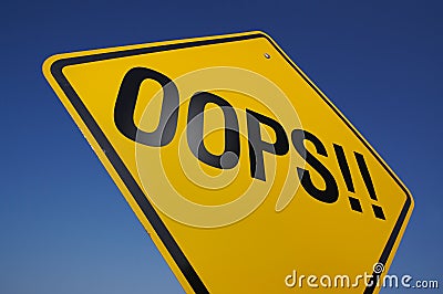 Oops! Road Sign Stock Photo