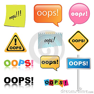 Oops sign Vector Illustration