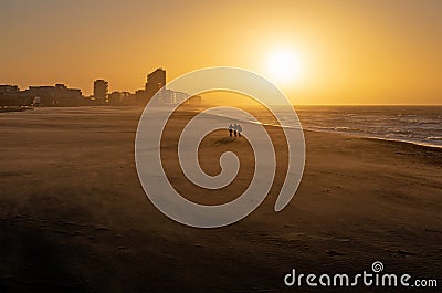 Oostende Beach at Sunset, Belgium Stock Photo