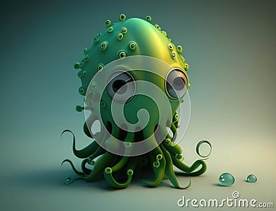 An oozy Ooze with its slimy tentacles waving curiously and its bizarrelyshaped body never ceasing to fascinate. Cute Stock Photo