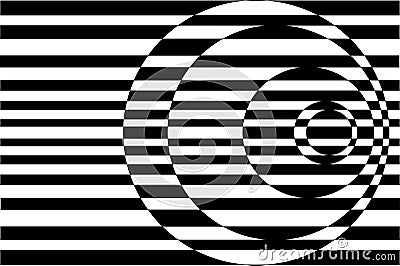 Op Art Contrasting Concentric Circles Black/White Stock Photo