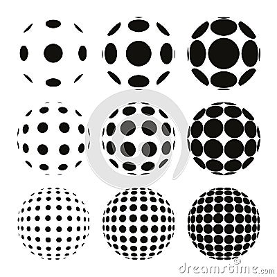 Fish Eye Lens Effects Halftone Collection Stock Photo