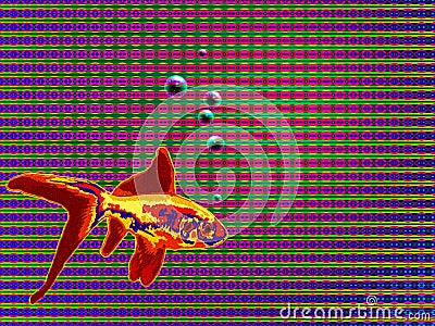 Op Art Gold fish Stock Photo