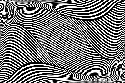 Op art wavy lines pattern. Vector Illustration