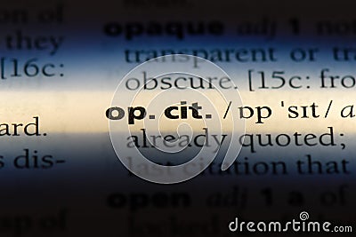 op cit Stock Photo