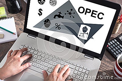 Opec concept on a laptop screen Stock Photo