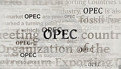 OPEC Oil Petroleum Exporting headline titles media 3d illustration Cartoon Illustration