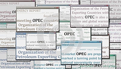 OPEC Oil Petroleum Exporting headline titles media 3d illustration Cartoon Illustration