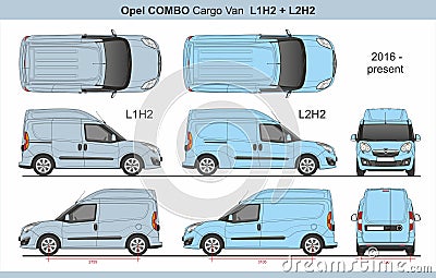 Opel Combo Cargo Delivery Van L1H2 and L2H2 2016-present Editorial Stock Photo