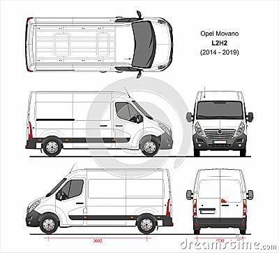 Opel Movano Cargo Delivery Van L2H2 2014-2019 Editorial Stock Photo